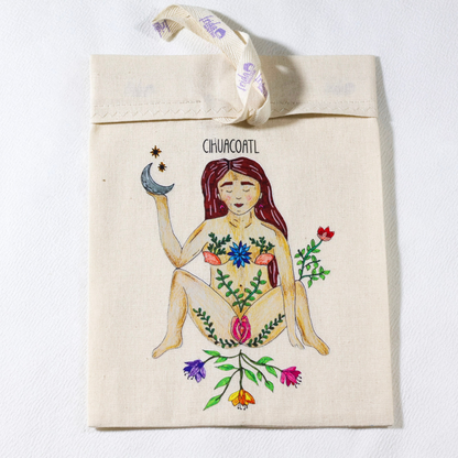 Cojin Menstrual con Bolsita Contenedora Diosa Mexica